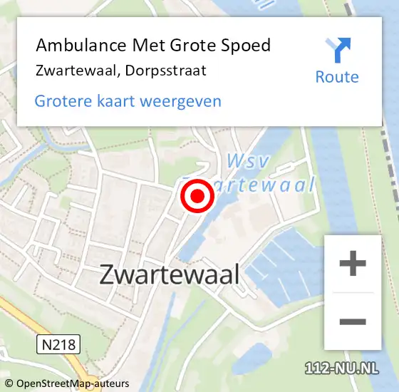 Locatie op kaart van de 112 melding: Ambulance Met Grote Spoed Naar Zwartewaal, Dorpsstraat op 5 januari 2023 20:59
