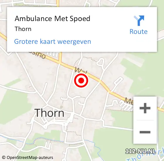 Locatie op kaart van de 112 melding: Ambulance Met Spoed Naar Thorn op 6 januari 2023 01:54