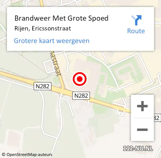 Locatie op kaart van de 112 melding: Brandweer Met Grote Spoed Naar Rijen, Ericssonstraat op 6 januari 2023 02:08