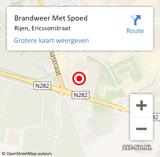 Locatie op kaart van de 112 melding: Brandweer Met Spoed Naar Rijen, Ericssonstraat op 6 januari 2023 02:47