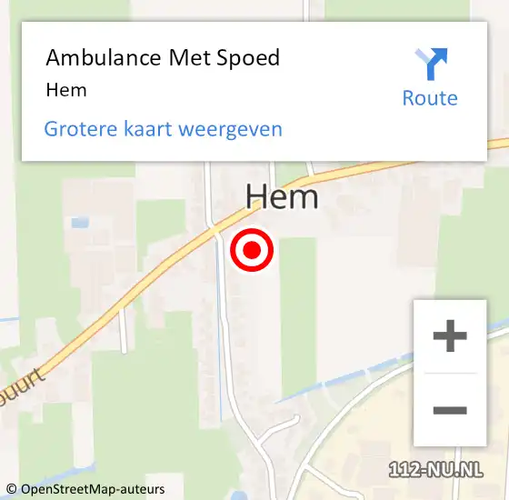 Locatie op kaart van de 112 melding: Ambulance Met Spoed Naar Hem op 6 januari 2023 06:22