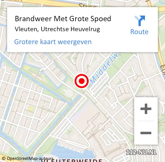 Locatie op kaart van de 112 melding: Brandweer Met Grote Spoed Naar Vleuten, Utrechtse Heuvelrug op 6 januari 2023 08:39