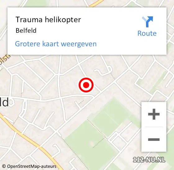Locatie op kaart van de 112 melding: Trauma helikopter Belfeld op 6 januari 2023 12:45