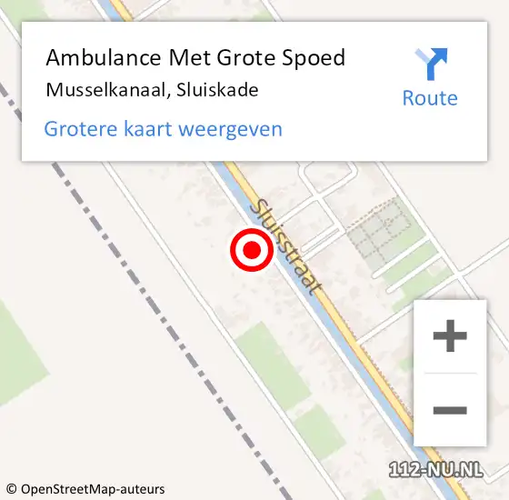 Locatie op kaart van de 112 melding: Ambulance Met Grote Spoed Naar Musselkanaal, Sluiskade op 6 januari 2023 13:44