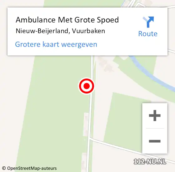 Locatie op kaart van de 112 melding: Ambulance Met Grote Spoed Naar Nieuw-Beijerland, Vuurbaken op 6 januari 2023 16:35
