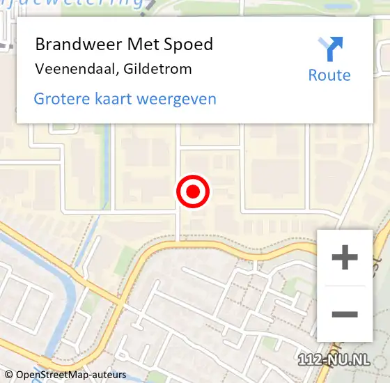 Locatie op kaart van de 112 melding: Brandweer Met Spoed Naar Veenendaal, Gildetrom op 7 januari 2023 07:27