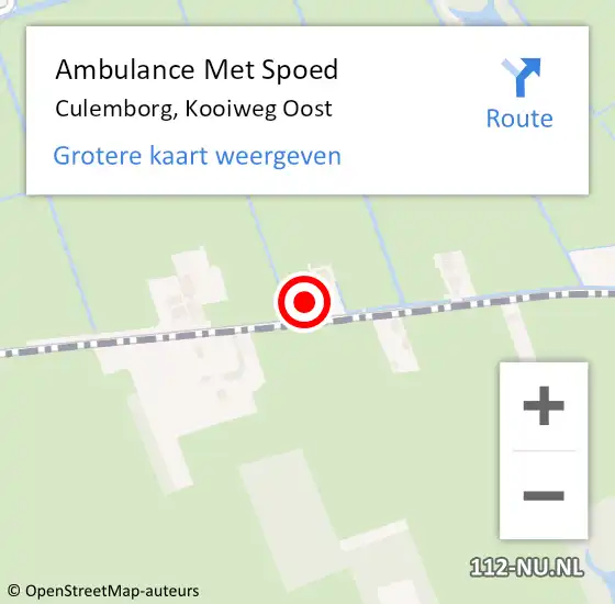 Locatie op kaart van de 112 melding: Ambulance Met Spoed Naar Culemborg, Kooiweg Oost op 7 januari 2023 10:12