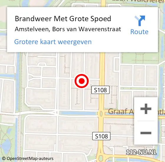 Locatie op kaart van de 112 melding: Brandweer Met Grote Spoed Naar Amstelveen, Bors van Waverenstraat op 7 januari 2023 10:38