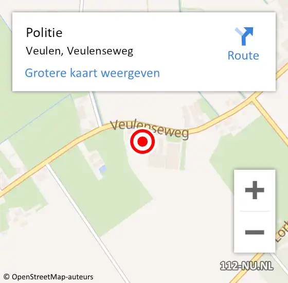 Locatie op kaart van de 112 melding: Politie Veulen, Veulenseweg op 7 januari 2023 12:55