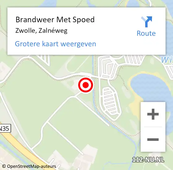 Locatie op kaart van de 112 melding: Brandweer Met Spoed Naar Zwolle, Zalnéweg op 8 januari 2023 15:23