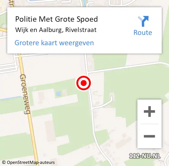 Locatie op kaart van de 112 melding: Politie Met Grote Spoed Naar Wijk en Aalburg, Rivelstraat op 8 januari 2023 16:47