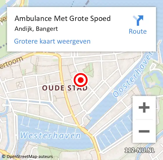 Locatie op kaart van de 112 melding: Ambulance Met Grote Spoed Naar Andijk, Bangert op 8 januari 2023 19:01