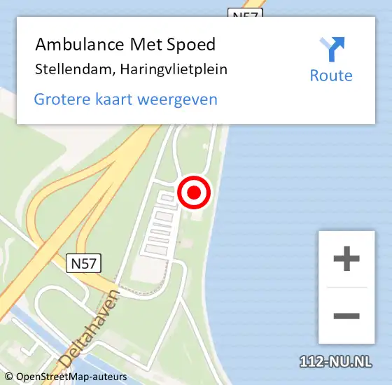 Locatie op kaart van de 112 melding: Ambulance Met Spoed Naar Stellendam, Haringvlietplein op 8 januari 2023 19:13
