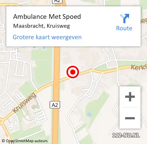 Locatie op kaart van de 112 melding: Ambulance Met Spoed Naar Maasbracht, Kruisweg op 8 januari 2023 21:19