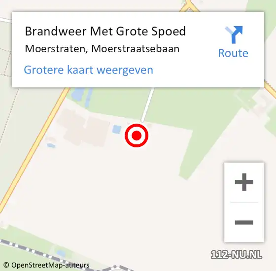 Locatie op kaart van de 112 melding: Brandweer Met Grote Spoed Naar Moerstraten, Moerstraatsebaan op 8 januari 2023 22:30
