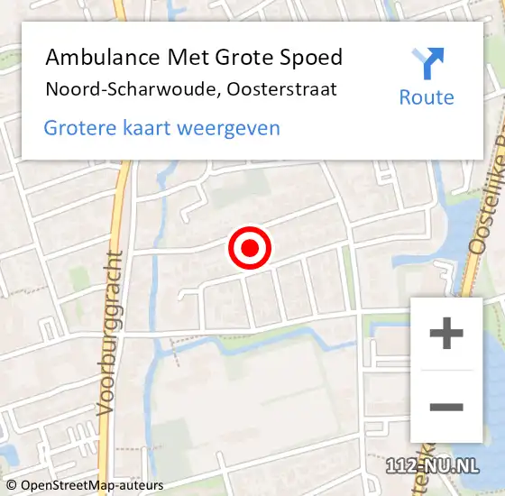 Locatie op kaart van de 112 melding: Ambulance Met Grote Spoed Naar Noord-Scharwoude, Oosterstraat op 9 januari 2023 05:34