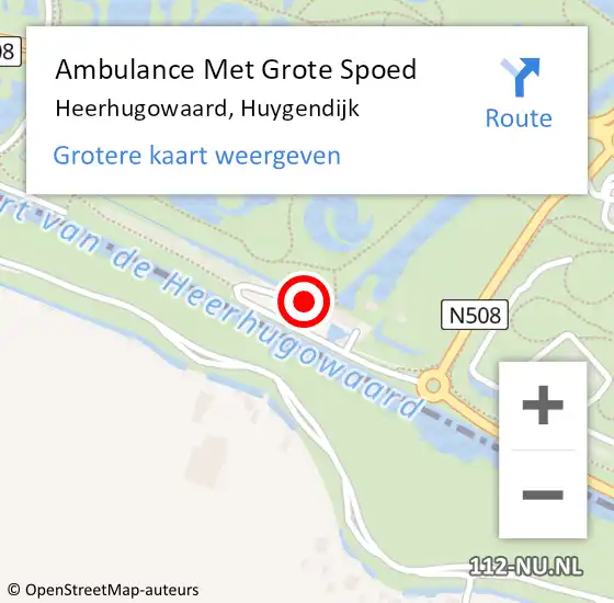 Locatie op kaart van de 112 melding: Ambulance Met Grote Spoed Naar Heerhugowaard, Huygendijk op 9 januari 2023 12:51