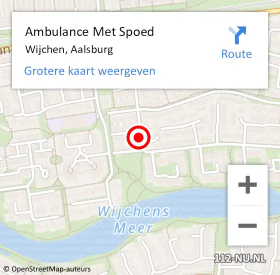 Locatie op kaart van de 112 melding: Ambulance Met Spoed Naar Wijchen, Aalsburg op 9 januari 2023 15:37