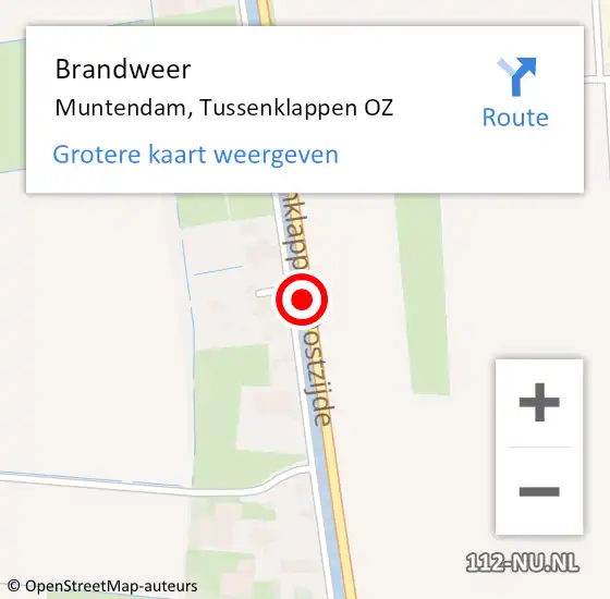 Locatie op kaart van de 112 melding: Brandweer Muntendam, Tussenklappen OZ op 11 augustus 2014 16:19