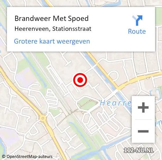 Locatie op kaart van de 112 melding: Brandweer Met Spoed Naar Heerenveen, Stationsstraat op 9 januari 2023 19:33