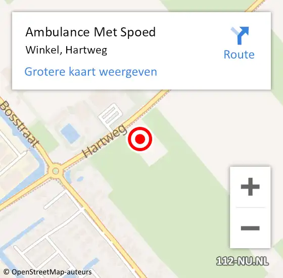 Locatie op kaart van de 112 melding: Ambulance Met Spoed Naar Winkel, Hartweg op 9 januari 2023 20:09
