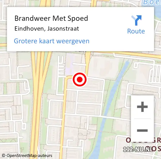 Locatie op kaart van de 112 melding: Brandweer Met Spoed Naar Eindhoven, Jasonstraat op 10 januari 2023 09:10
