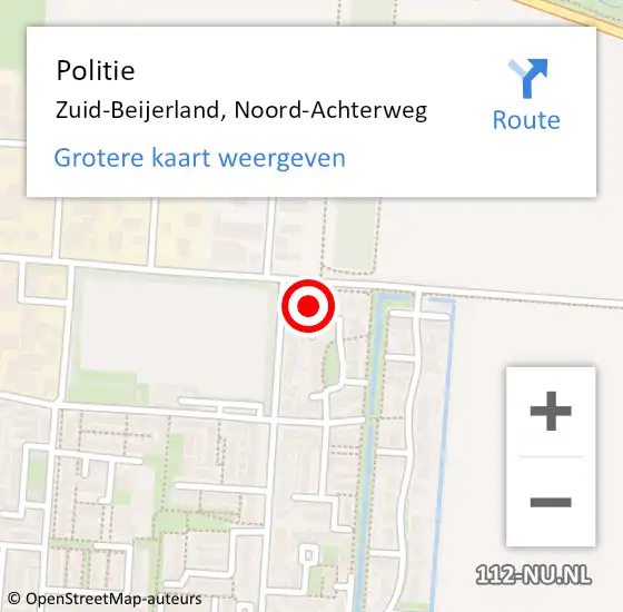 Locatie op kaart van de 112 melding: Politie Zuid-Beijerland, Noord-Achterweg op 10 januari 2023 09:21