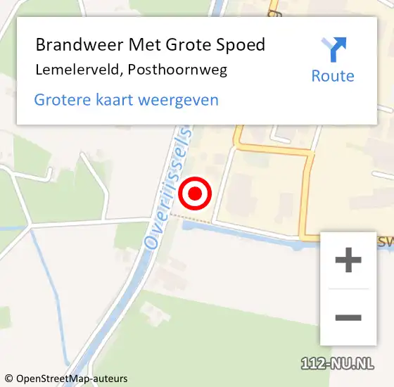 Locatie op kaart van de 112 melding: Brandweer Met Grote Spoed Naar Lemelerveld, Posthoornweg op 10 januari 2023 16:08