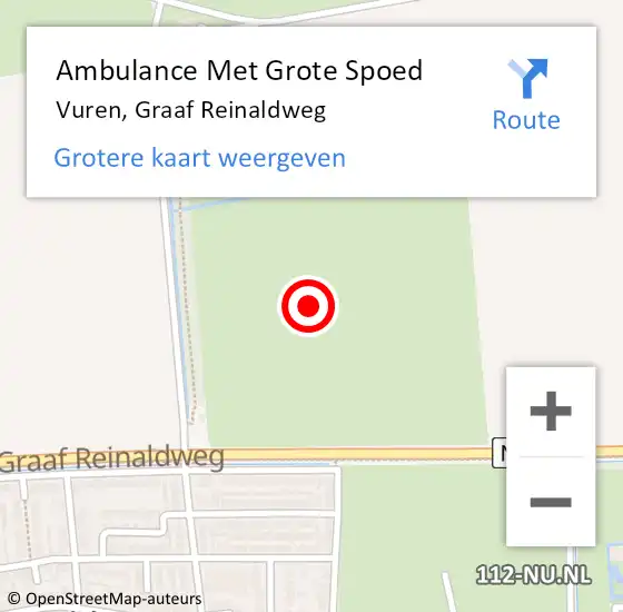 Locatie op kaart van de 112 melding: Ambulance Met Grote Spoed Naar Vuren, Graaf Reinaldweg op 10 januari 2023 20:21