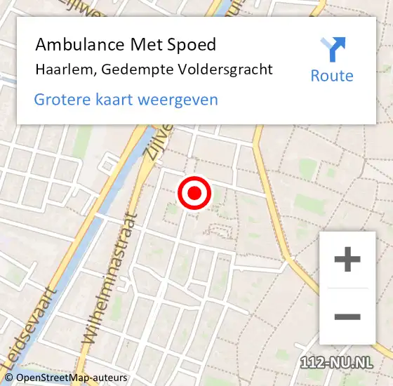 Locatie op kaart van de 112 melding: Ambulance Met Spoed Naar Haarlem, Gedempte Voldersgracht op 10 januari 2023 21:52