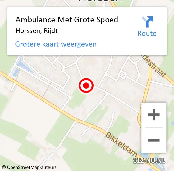 Locatie op kaart van de 112 melding: Ambulance Met Grote Spoed Naar Horssen, Rijdt op 10 januari 2023 23:27