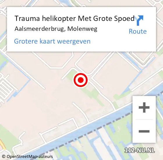 Locatie op kaart van de 112 melding: Trauma helikopter Met Grote Spoed Naar Aalsmeerderbrug, Molenweg op 11 januari 2023 11:29