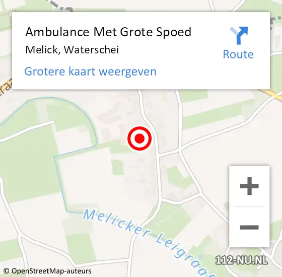 Locatie op kaart van de 112 melding: Ambulance Met Grote Spoed Naar Melick, Waterschei op 11 januari 2023 12:23