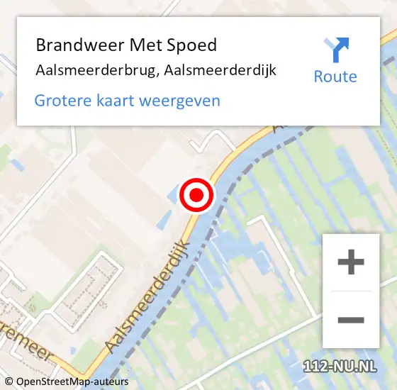 Locatie op kaart van de 112 melding: Brandweer Met Spoed Naar Aalsmeerderbrug, Aalsmeerderdijk op 11 januari 2023 12:43