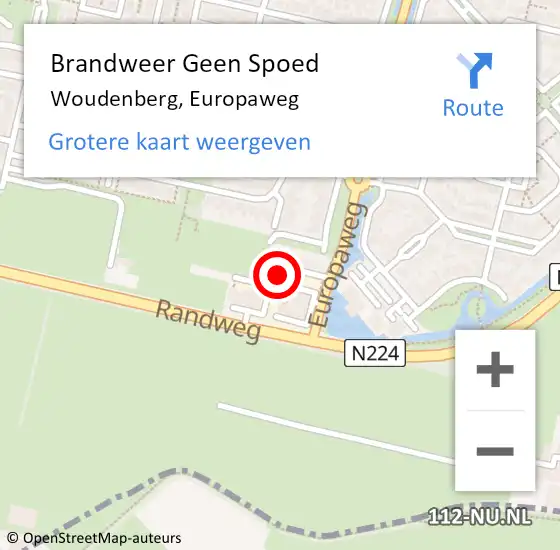 Locatie op kaart van de 112 melding: Brandweer Geen Spoed Naar Woudenberg, Europaweg op 11 januari 2023 17:24