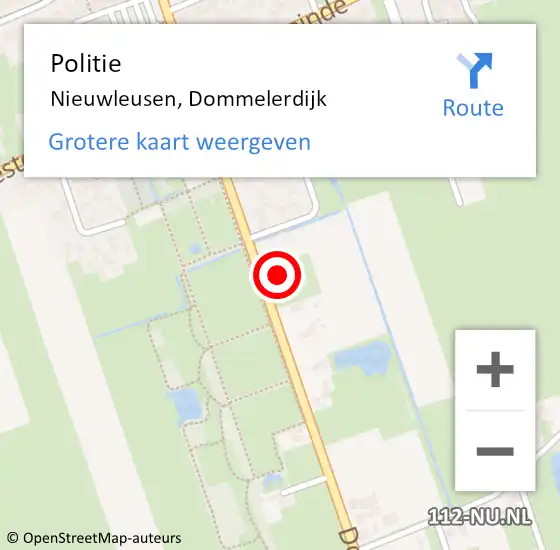 Locatie op kaart van de 112 melding: Politie Nieuwleusen, Dommelerdijk op 11 januari 2023 18:25