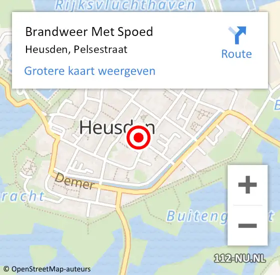 Locatie op kaart van de 112 melding: Brandweer Met Spoed Naar Heusden, Pelsestraat op 12 januari 2023 15:18
