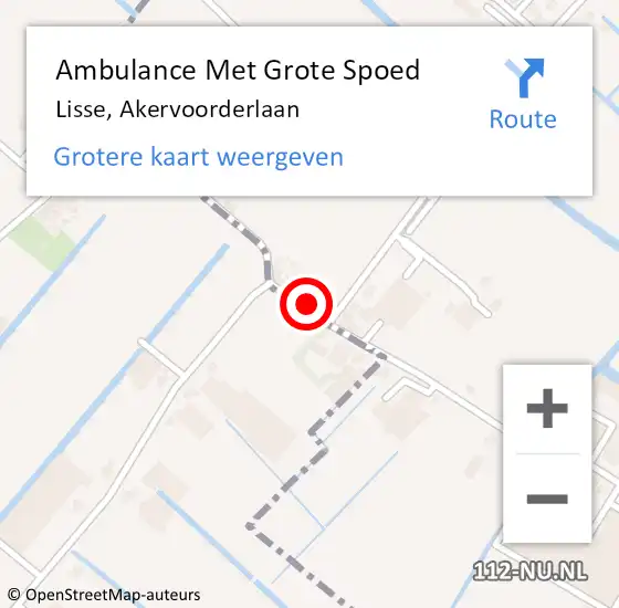Locatie op kaart van de 112 melding: Ambulance Met Grote Spoed Naar Lisse, Akervoorderlaan op 12 januari 2023 16:12