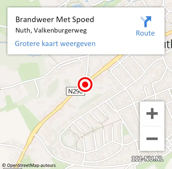 Locatie op kaart van de 112 melding: Brandweer Met Spoed Naar Nuth, Valkenburgerweg op 12 januari 2023 16:31
