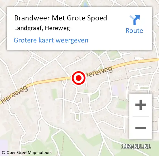 Locatie op kaart van de 112 melding: Brandweer Met Grote Spoed Naar Landgraaf, Hereweg op 12 januari 2023 17:04