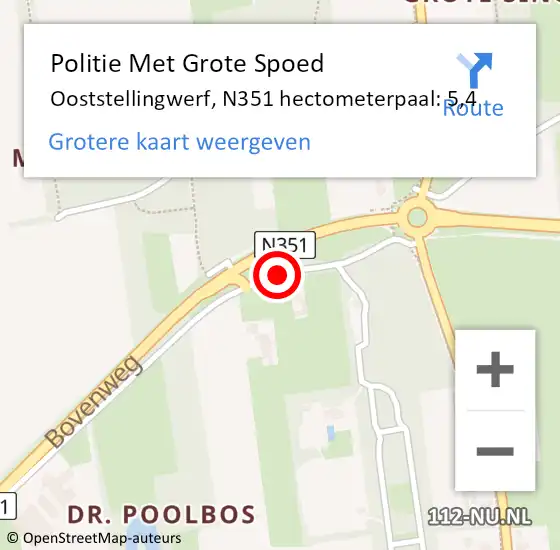 Locatie op kaart van de 112 melding: Politie Met Grote Spoed Naar Ooststellingwerf, N351 hectometerpaal: 5,4 op 12 januari 2023 18:09