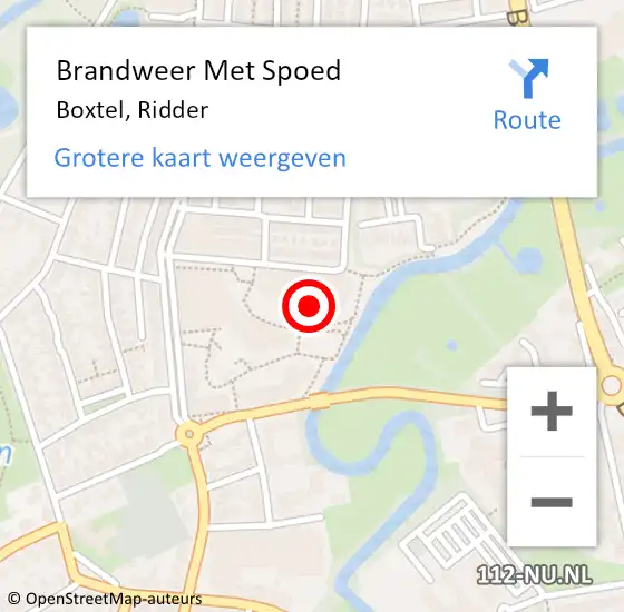 Locatie op kaart van de 112 melding: Brandweer Met Spoed Naar Boxtel, Ridder op 12 januari 2023 19:41