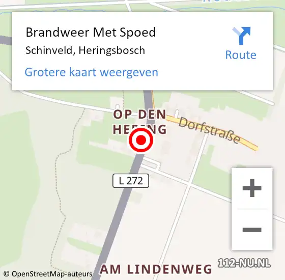 Locatie op kaart van de 112 melding: Brandweer Met Spoed Naar Schinveld, Heringsbosch op 13 januari 2023 00:21