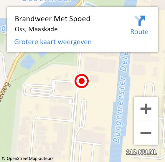 Locatie op kaart van de 112 melding: Brandweer Met Spoed Naar Oss, Maaskade op 13 januari 2023 10:41