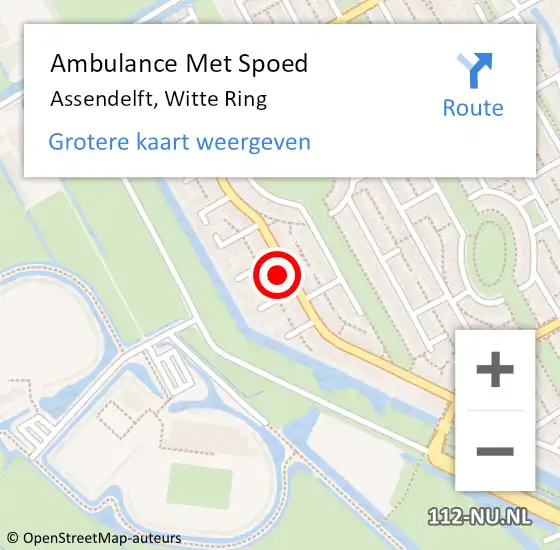 Locatie op kaart van de 112 melding: Ambulance Met Spoed Naar Assendelft, Witte Ring op 13 januari 2023 12:28