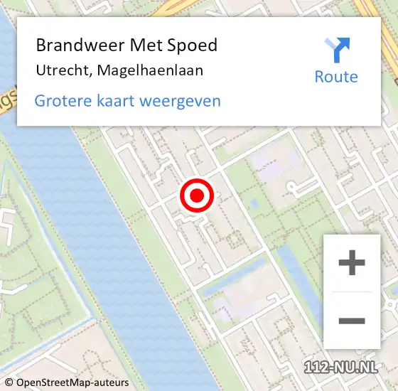 Locatie op kaart van de 112 melding: Brandweer Met Spoed Naar Utrecht, Magelhaenlaan op 13 januari 2023 16:21