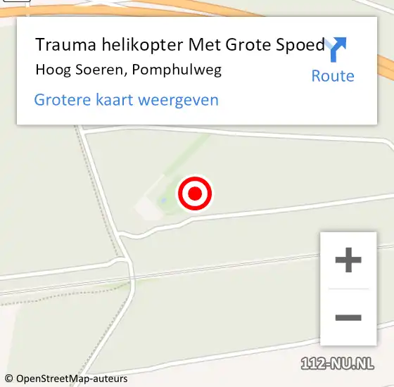Locatie op kaart van de 112 melding: Trauma helikopter Met Grote Spoed Naar Hoog Soeren, Pomphulweg op 13 januari 2023 16:59