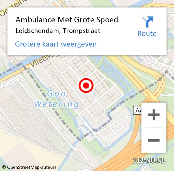 Locatie op kaart van de 112 melding: Ambulance Met Grote Spoed Naar Leidschendam, Trompstraat op 14 januari 2023 02:51