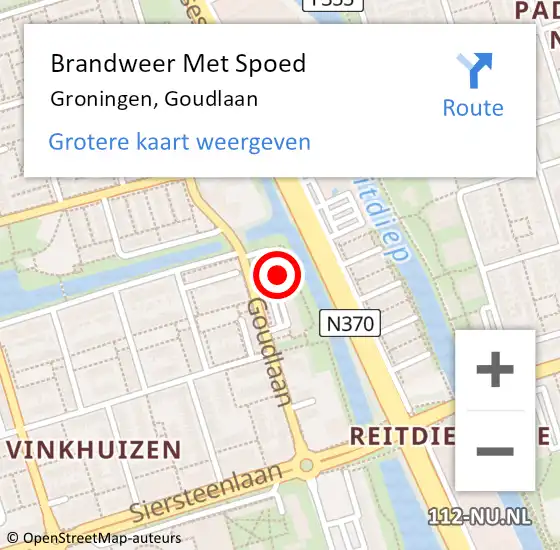 Locatie op kaart van de 112 melding: Brandweer Met Spoed Naar Groningen, Goudlaan op 14 januari 2023 11:37