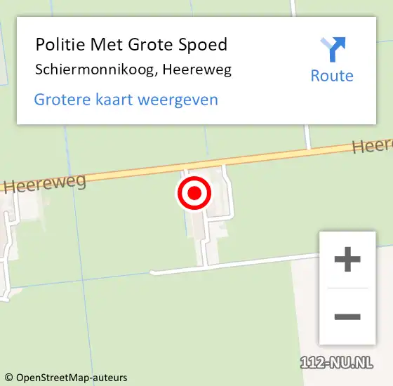 Locatie op kaart van de 112 melding: Politie Met Grote Spoed Naar Schiermonnikoog, Heereweg op 14 januari 2023 13:28